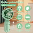 thumbnail image 4 of YUNOVA Portable Foldable USB Rechargeable Desk Fan​ with 8200 RPM 3-Speed Settings, Cute Cat Ear Design Personal Cooling Fan for Women/Kids Travel, Outdoor, Office & Home Use, 4 of 7