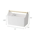 thumbnail image 4 of Yamazaki Home Storage Caddy, White, Plastic + Wood, Supports 4.4 pounds, Handle, No Assembly, 4 of 7