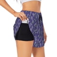 thumbnail image 2 of Disketp Lavender Flowers Print Women's Shorts Workout Shorts for Athletic Gym Running Shorts with Phone Pockets X-Large, 2 of 8