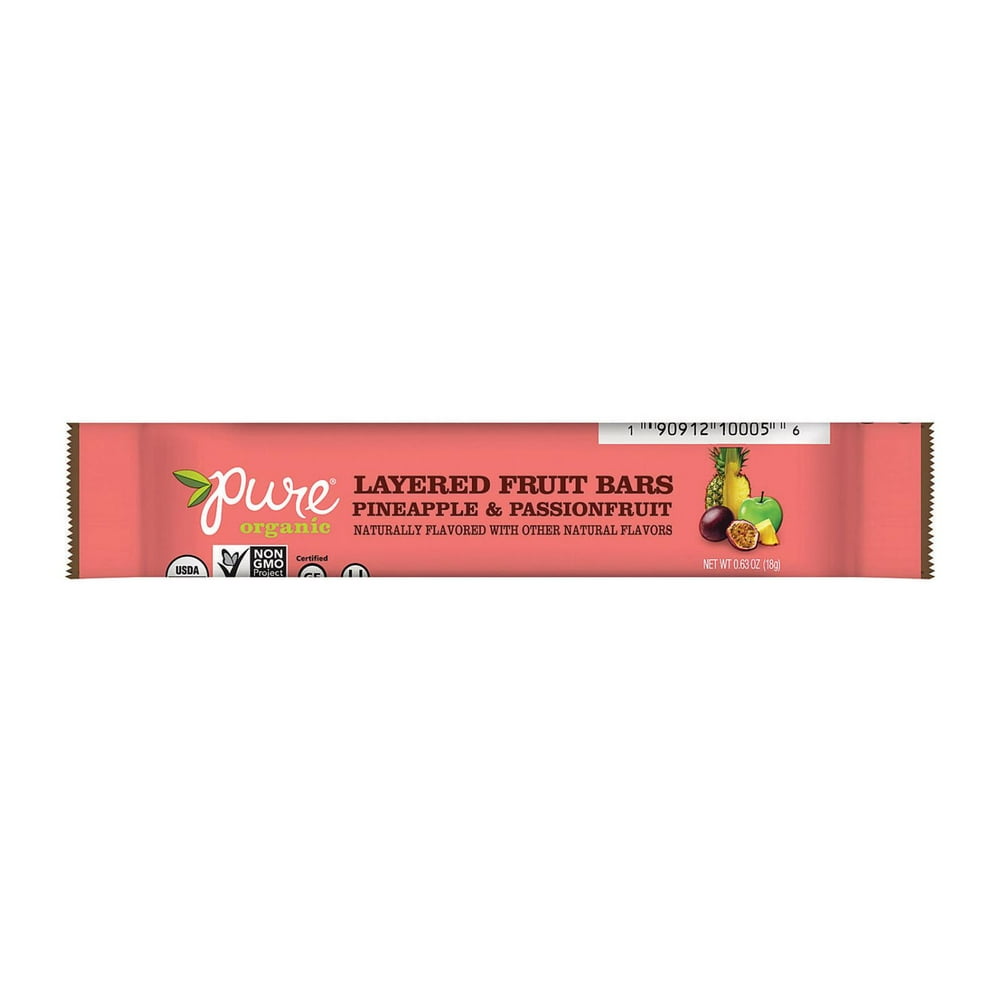 Pure Organic Organic Layered Fruit Bar Pineapple And Passionfruit, .63