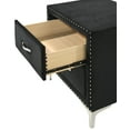 thumbnail image 7 of Modern Glamourous 6pc King Size Bed Dresser Mirror Nightstands Chest Bedroom Set Black Velvet Upholstery Furniture, 7 of 7