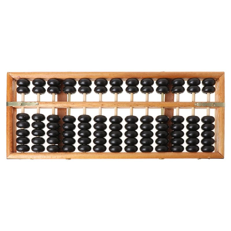 Abacus Arithmetic Soroban Kids Calculating Tool 13 Digits Rods Wooden Oriental Counting Calculator