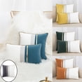 thumbnail image 4 of de almohada decorativas de material cuero chino a rayas de funda de cojín moderna funda de cojín para silla de decoración para hogar del Cola de pescado gris BLESIY Funda de almohada, 4 of 8