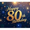 thumbnail image 4 of Golden 80th Birthday Celebration Backdrop Elegant 80th Birthday Banner Party Supplies Background Happy Birthday Decoration Celebration Photography Props, 4 of 8