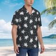 thumbnail image 3 of Balery Turtle Camisas hawaianas de manga corta para hombre, camisas playeras de corte holgado, camisas de vacaciones con botones,Medium, 3 of 7