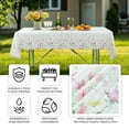thumbnail image 4 of Efavormart 5 Pack White Green Spring Floral Rectangle Plastic Tablecloths, PVC Waterproof Disposable Table Covers with Wild Flowers Butterfly Print - 54"x108", 4 of 5