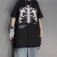 thumbnail image 2 of Dark Skull Bones Heart and Lung Print Fun Skull T-Shirt Unisex Streetwear Short Sleeve T-Shirtpangjing, 2 of 4