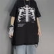 thumbnail image 2 of Dark Skull Bones Heart and Lung Print Fun Skull T-Shirt Unisex Streetwear Short Sleeve T-Shirtpangjing, 2 of 4