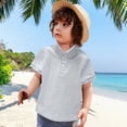thumbnail image 2 of NIEWTR Toddler Boys Minimalist Polo Shirts Soft Pique Fabric Short Sleeve Collared Tops Daily Outfits(Grey,3-4 Years), 2 of 4