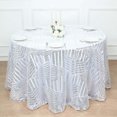 thumbnail image 6 of Efavormart 120" Silver Sparkly Sequin Geometric Tulle Round Tablecloth, 6 of 6