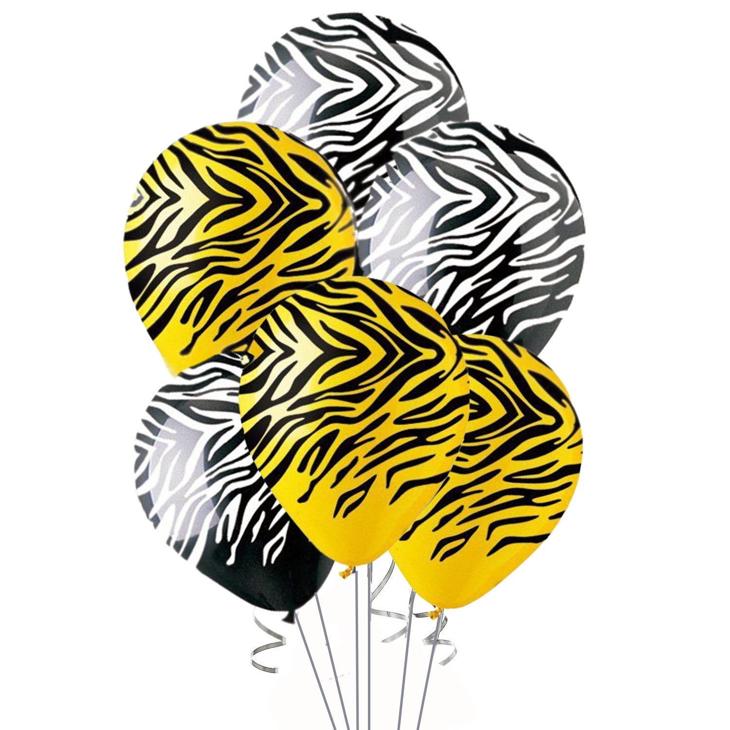 PMU Zebra Balloons PartyTex 11 Inch Premium Crystal Yellow and Black