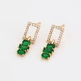 thumbnail image 4 of Aretes Dama Swarovski y Esmeraldas Colgantes Oro 14K Lam dorado Unitalla, 4 of 6