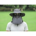 thumbnail image 4 of Fpogbef Fishing Hat for Men Women, UPF50+ Wide Brim Fishing Hat with Face Cover Neck Flap Sun Hat, Gray, 4 of 7