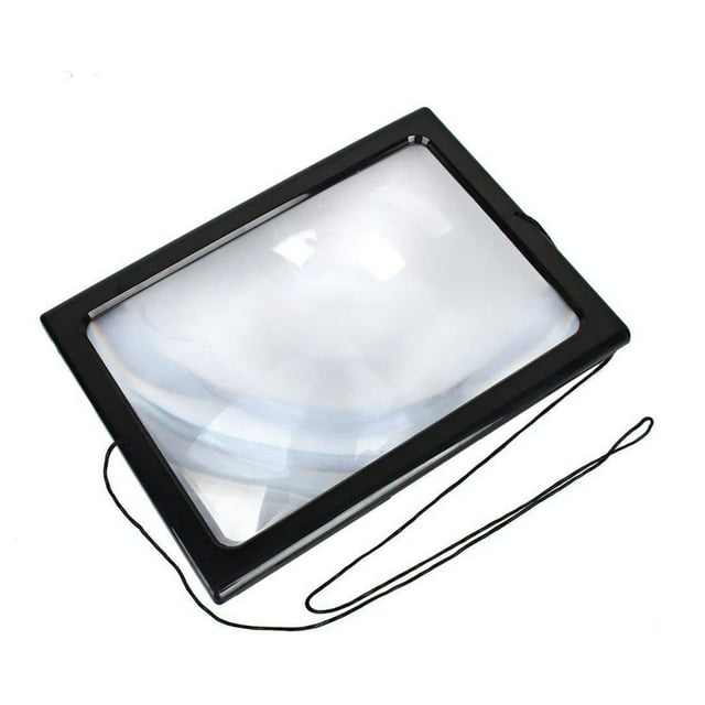 Lupa de lectura plegable 3X, manos libres, para páginas grandes, con 4 luces LED
