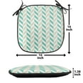 thumbnail image 5 of Chevron Chair Seating Cushion Set of 2, Chevron Herringbone Pattern Springtime Freshness Classic Stripe Art, Seat Pads with Anti-slip Backing, 16"x16", Sea Green Eggshell White, by Ambesonne, 5 of 7