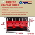 thumbnail image 2 of TCP Global Magnetic Can, Bottle and Cup Holder - Holds 3 Aerosol Spray Cans, Paint, Lubricant, Polish Bottles, Drinks - Adjustable Storage Tray Height - Attach to Wall, Toolbox Cabinet Workshop Garage, 2 of 5