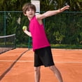 thumbnail image 5 of UACY Kids Boys Plain Sleeveless Tank Tops Tween Boys Summer Athletic Casual Crew Neck Soft Undershirt Autumn Versatile Tees (Hot Pink, 6-7 Years), 5 of 7