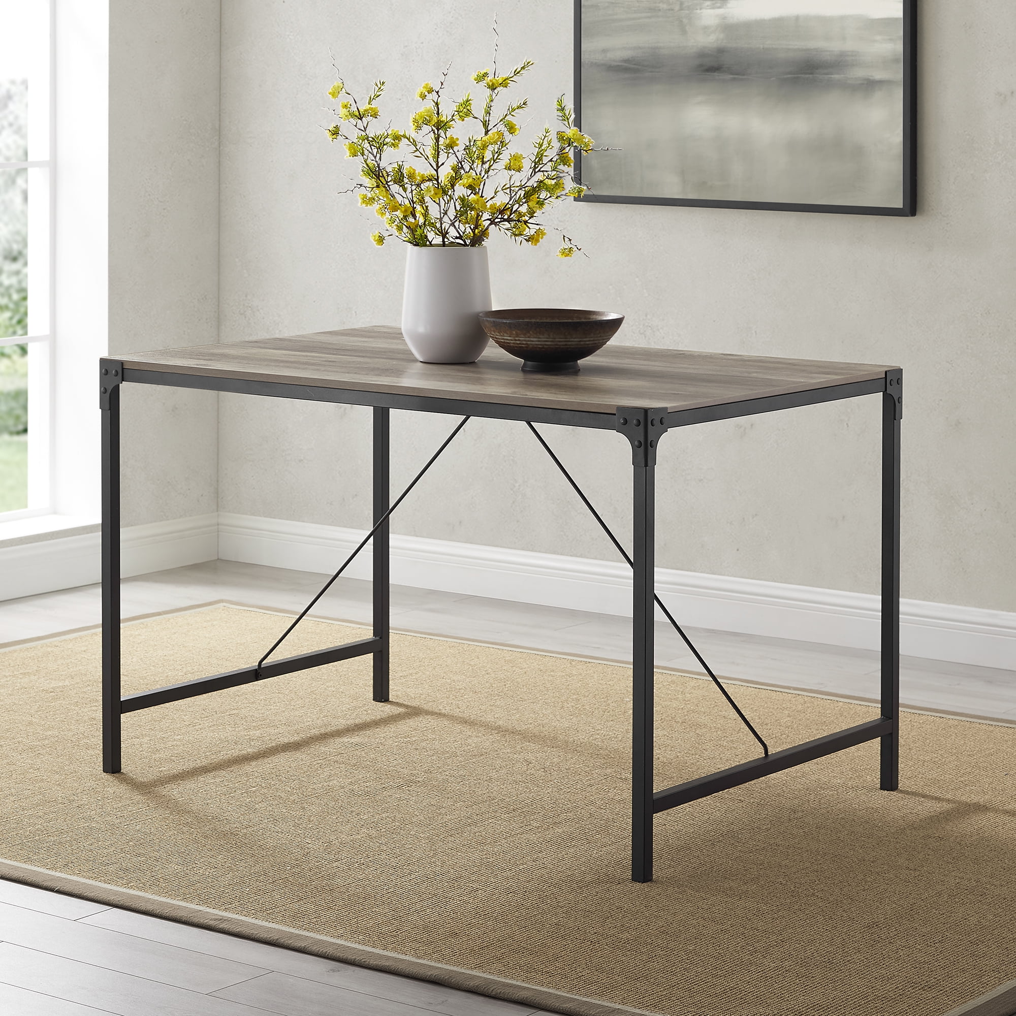 Manor Park 48" Rustic Wood Dining Table Grey Wash