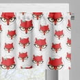 thumbnail image 5 of Ambesonne Fox Valance & Curtain, Cartoon Hipster Glasses, 55"x45", Mint Green Beige Red, 5 of 6