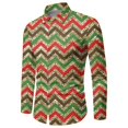 thumbnail image 3 of Camisas navideñas con estampado 3D de tema de Año Nuevo para hombre, blusas de manga larga para fiesta de Navidad a la moda, blusas festivas, ropa de calle de Papá Noel, 3 of 5