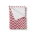 thumbnail image 2 of Chevron Soft Flannel Fleece Blanket, Classical Style Zig Zag Stripes Retro Revival Pattern with Simplistic Design, Cozy Plush for Indoor and Outdoor Use, 60" x 80", Dark Coral White, by Ambesonne, 2 of 5