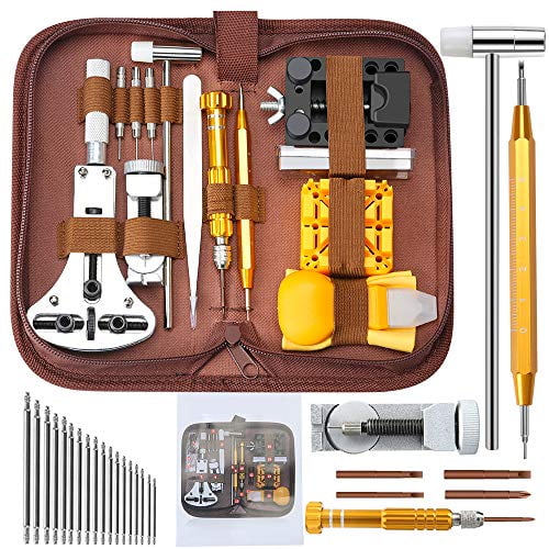 Watch Repair Tools Kits, Kingsdun Upgraded Version 149pcs Watches Battery  Replacement Watchband Link Remover Spring Bar Tool Kit with Carrying Case  