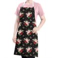 thumbnail image 5 of Pioneer Flower Floral Print Pattern Apron for Women and Men, Cotton Linen Waterproof with Pockets, Adjustable, 33x27 Inch for Kitchen, Gardening, BBQ, Salon, 5 of 6