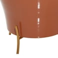 thumbnail image 4 of DecMode 9", 12"H Orange Metal Planter (2 Count), 4 of 7