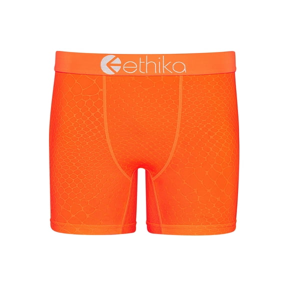 Embossed Python - Orange | Mens Mid Embossed Python