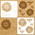 thumbnail image 2 of Daisy Bee & Spring Flower Stencils 2 Styles - 11.8x11.8 Inch DIY Art & Craft Stencils for Painting on Wood Canvas Paper Furniture Wall & Home Decor, 2 of 8