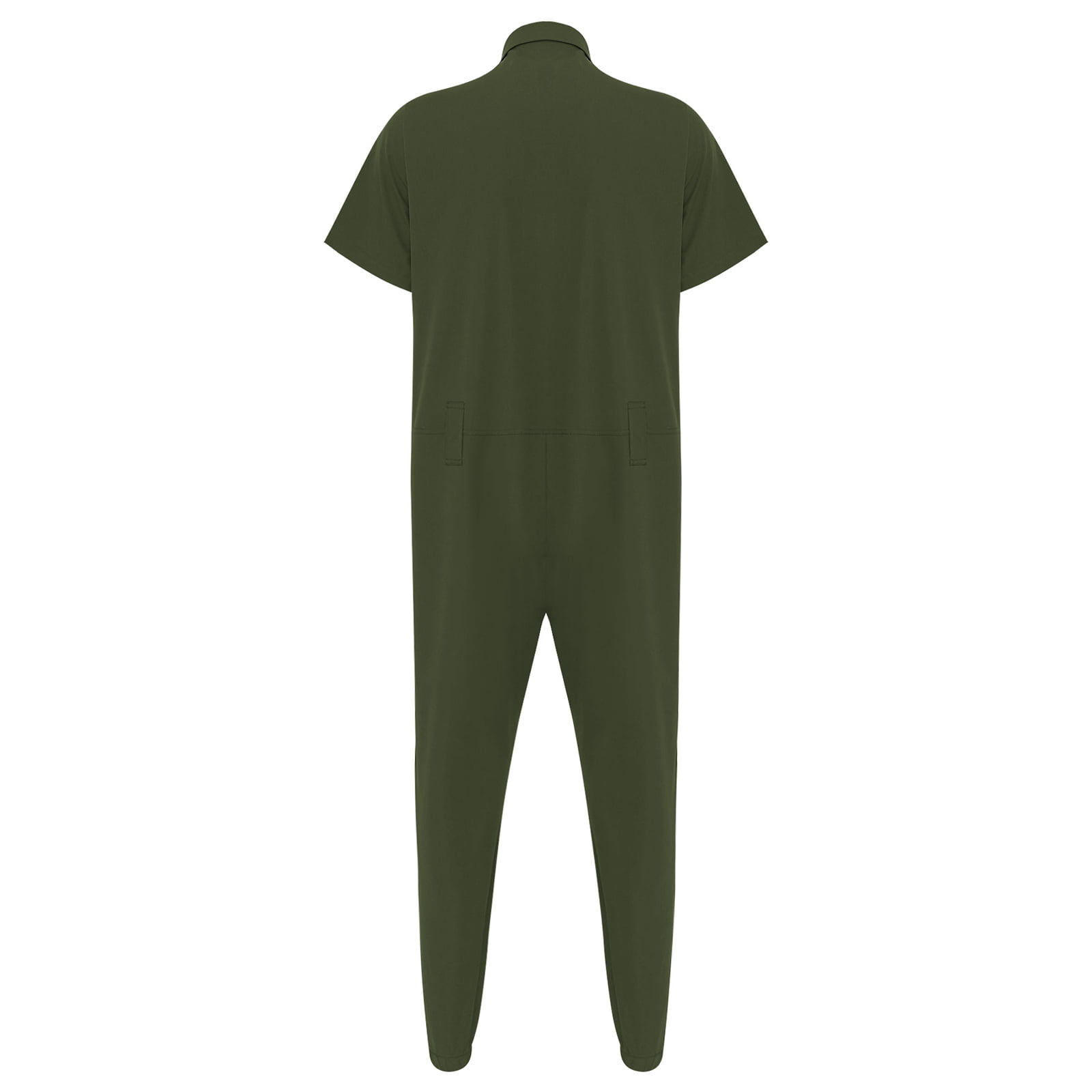 TiaoBug Mens Zip-Front Coverall Short Sleeve Overalls Work Wear