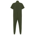 thumbnail image 6 of YONGHS Mens Zipper Coverall Jumpsuits One Piece Short Sleeve Warehouse Garages Workerwear Suit Army Green XXL, 6 of 7