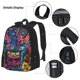 thumbnail image 3 of Disketp Neon Graffiti Urban Art Mochila Estampada de Gran Capacidad con Lonchera y Estuche, Set de 3 Piezas para Estudiantes, 3 of 7