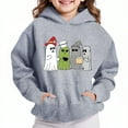 thumbnail image 2 of HomeDM Hooded Sweatshirts for Boys Girls - Unisex Kids Long Sleeve Graphic Hooded Sweatshirt Tops with Pocket - Gray/13-14 Years, 2 of 5