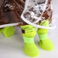 thumbnail image 4 of TABLZONE Green Silicone Pet Galoshes, and Comfortable Booties for Dogs, 4 Pieces for Rainy Weather, 4 of 6