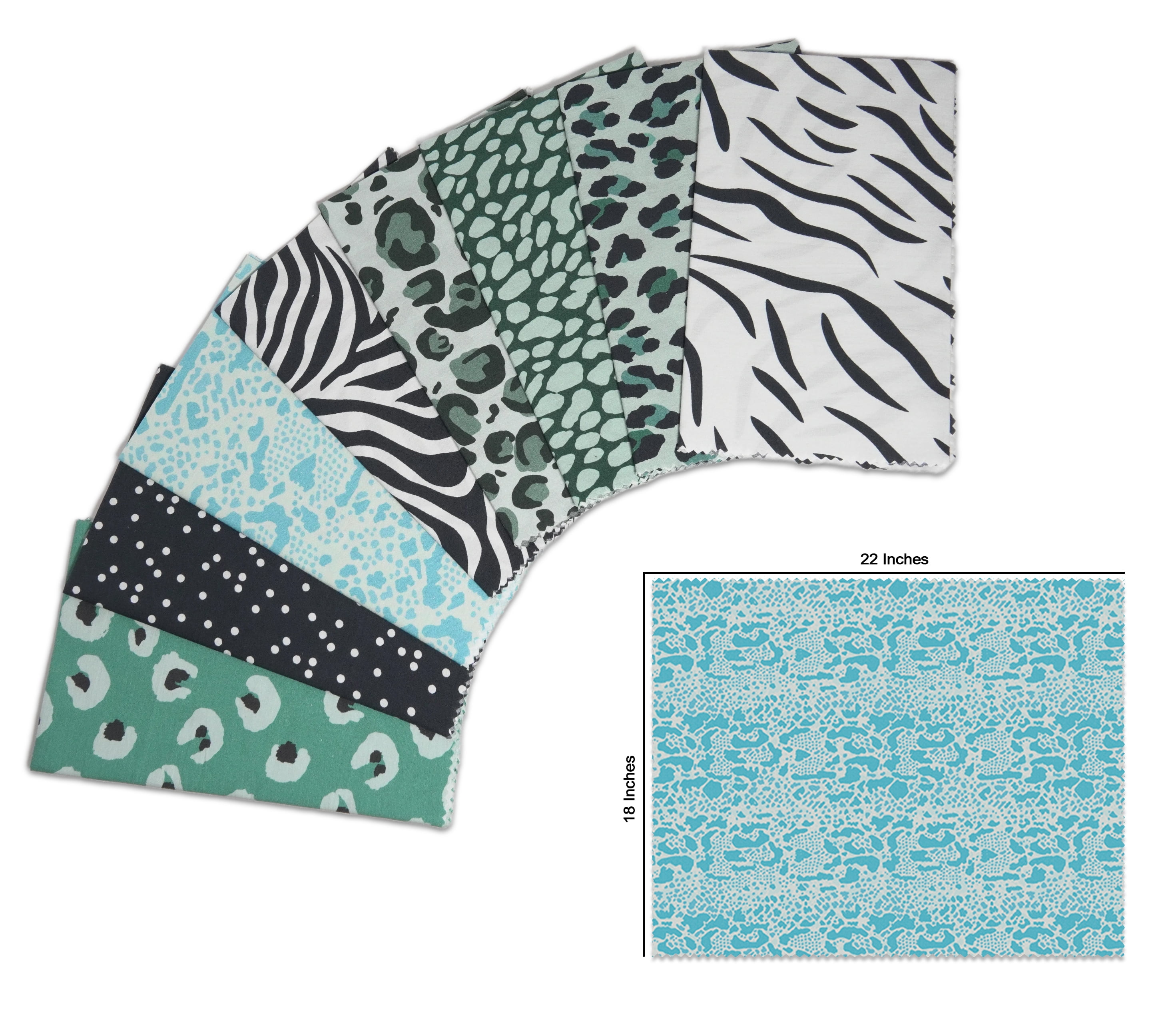 Soimoi 8 Pc Fat Quarter Bundle- Animal Skin Print 18"x 22" DIY Patchwork- 100% Cotton Pre-Cut Quilting Fabric