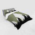 thumbnail image 3 of Ambesonne Adventure Bedding Set 3 Pcs, Forest Halftone Style, Twin XL, Army Green Black White, 3 of 3