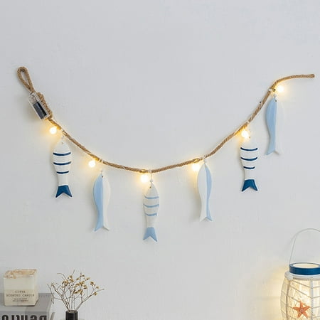 

Christmas Creative Led Luminous Ocean Style Home Night Light Fish String Pendant Personality Indoor Bedroom Decorations