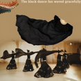 thumbnail image 2 of Abanicos de Baile Genéricos Hechos a Mano de Bambú y Seda Sintética 150 cm Negro, 2 of 9