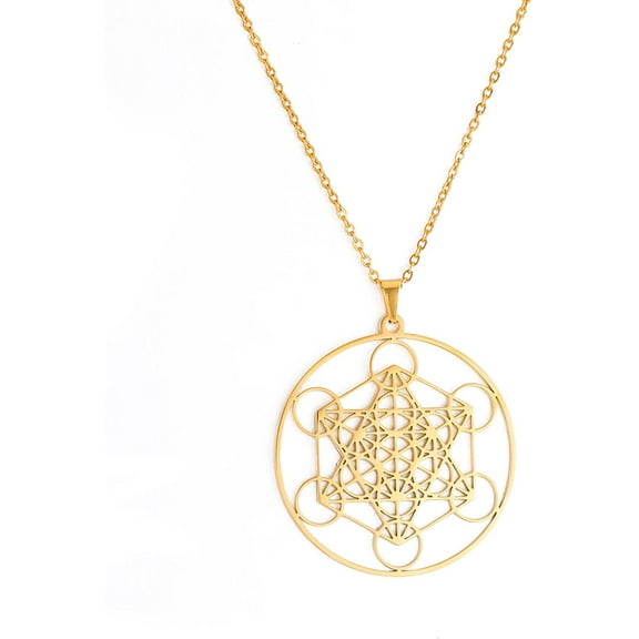 Metatron’s Cube Necklace Metatron Cube Sacred Geometry Pendant Seals of Archangel Angel Metatron Statement Necklaces Spiritual Protection Talisman for Women