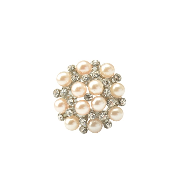 Sonducket Bufanda anillo perla diseño Simple todo-fósforo flor Vintage moda decorativa joyería multiusos chal Pin regalo del Día de San Valentín Accesorios de disfraces Plata