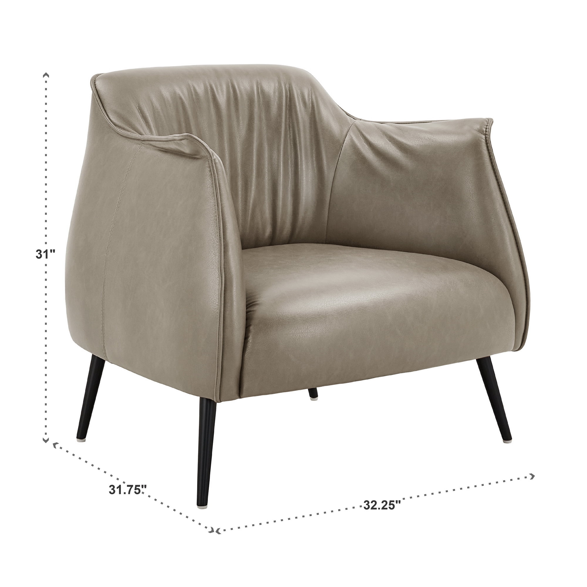 Weston Home Eindhoven Faux Leather Barrel Accent Chair, Taupe