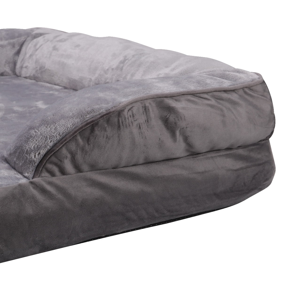 Rectangle Dog Bed for Medium Small Dogs Washable, Indoor Pet Bed Orthopedic Dog Bed with Nonskid Bottom, Gray, L