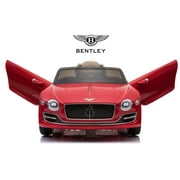 Rock Wheels Licensed Bentley EXP12 Kids Ride on Toy Car, 12V Battery Powered Children Electric 4 Wheels w/ Parent Remote Control, Foot Pedal, 2 Speeds, Music, Aux, LED Headlights (Red)