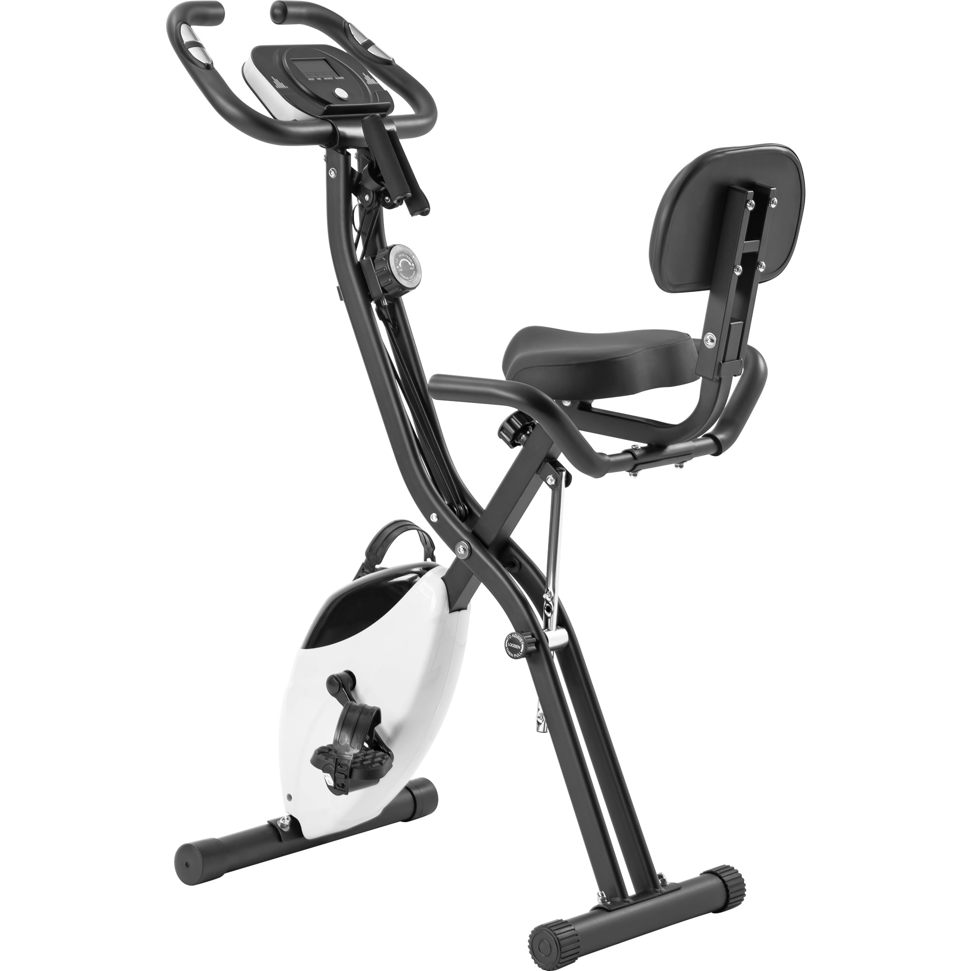 Euroco 350LBS Folding Exercise Bike, Upright & Recumbent Indoor Cycling Bicycle for Home,X-Bike Gym Workout,White