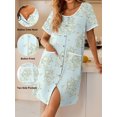 thumbnail image 4 of Avidlove Nightgowns for Women Button Down Bamboo Viscose Nightshirts Short Sleeve Sleepshirt Crew Neck House Dress with Pockets Sleepwear, 4 of 7
