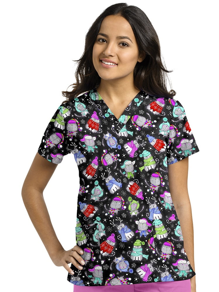 Download White Cross - White Cross Women's V-Neck Winter Cat Print Scrub Top - Walmart.com - Walmart.com