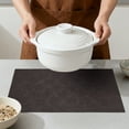 thumbnail image 4 of Placemats Set of 6 Leather Placemats with Pattern for Kitchen Dining Table Decor Heat Resistant Table Place Mats Brown 17.7x11.8inch, 4 of 6