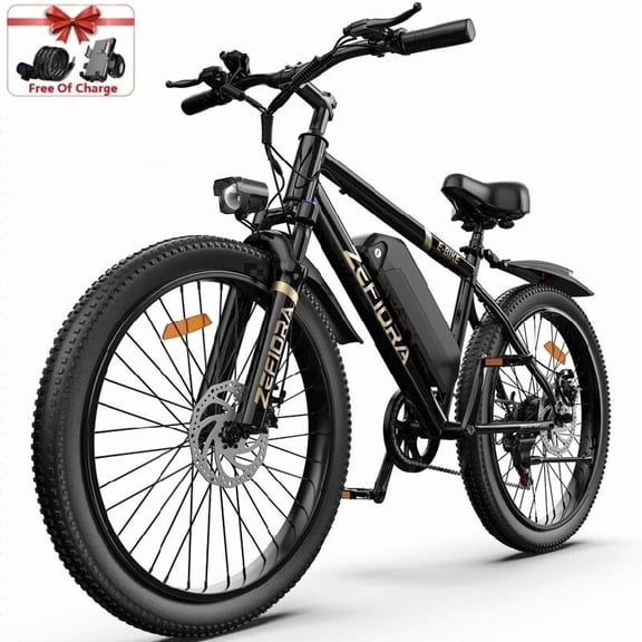 ZEFIORA Electric Bike for Adults,45 Miles Commuting E-Mountain Bike, 26" Electric Bicycle with Removable Battery, UL 2849 Certified