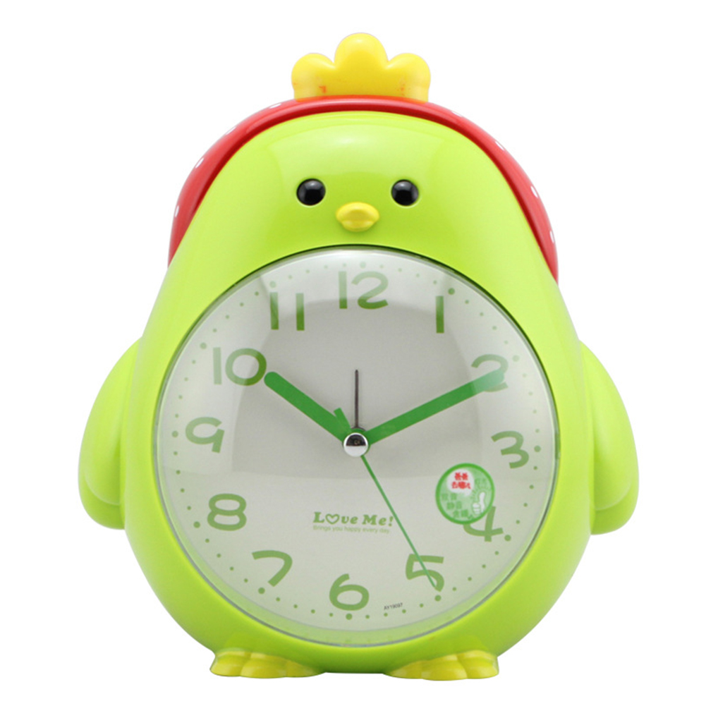 Cartoon Chicken Clock Mute Movement Alarm Clock with Night Light for